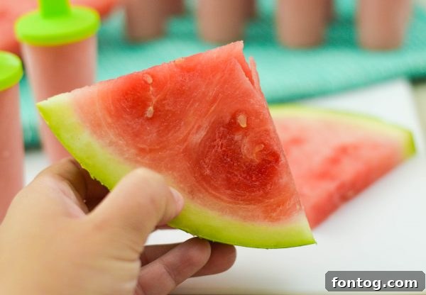 A close-up shot of the fresh ingredients used for Watermelon Yogurt Pops, highlighting the quality of Fresh from Florida produce.