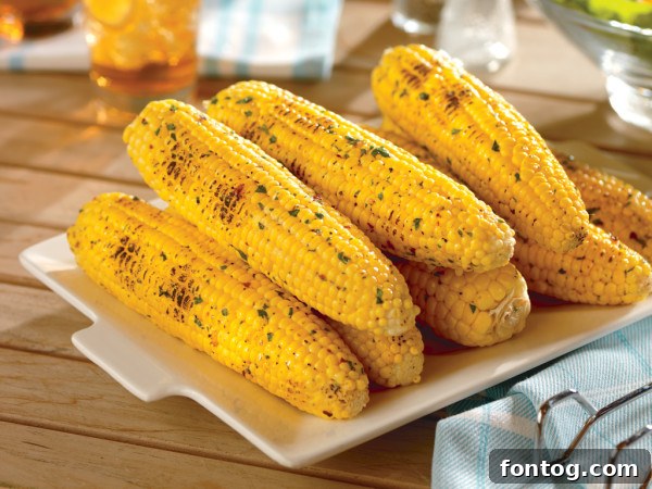 Delicious Spicy Grilled Corn on the cob, presented beautifully as a perfect side dish for summer barbecues.
