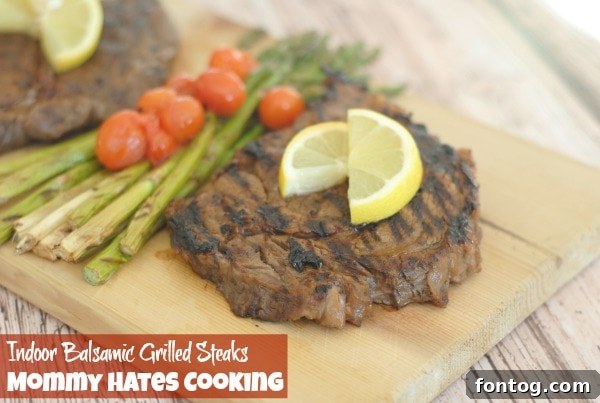 Indoor Balsamic Grilled Steaks for Dad