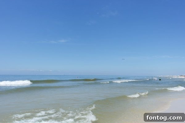 Scenic view of the Gulf Shores beach and ocean