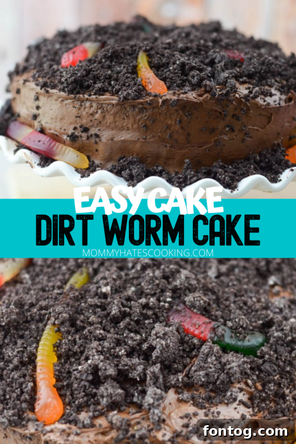 Dirt Worm Cake for Birthday