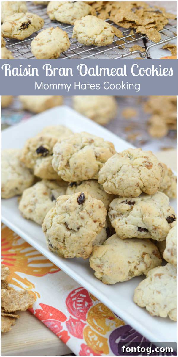 Delicious Raisin Bran Oatmeal Cookies, perfect for lunchboxes