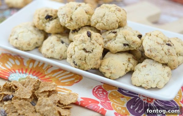 Close-up of a Raisin Bran Oatmeal Cookie bite