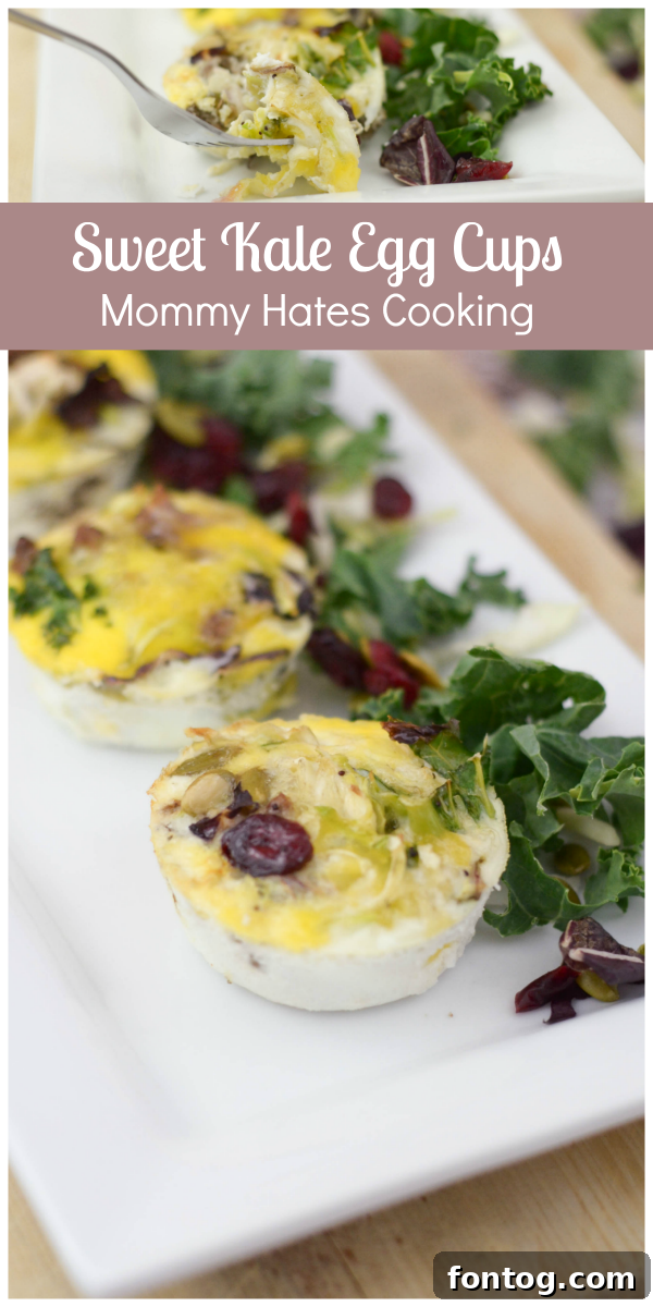 Gourmet Sweet Kale Egg Bites 2 Sweet Kale Egg Cups ready for a healthy breakfast, made with Eat Smart Salad Kit