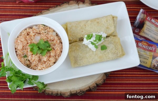 A plate of El Monterey Chimichangas with a side of corn, ready for a quick and satisfying dinner