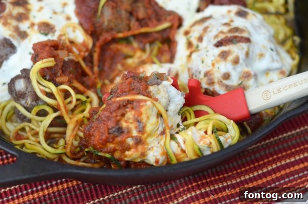Ingredients for Baked Zoodles & Meatballs featuring RAGÚ sauce.