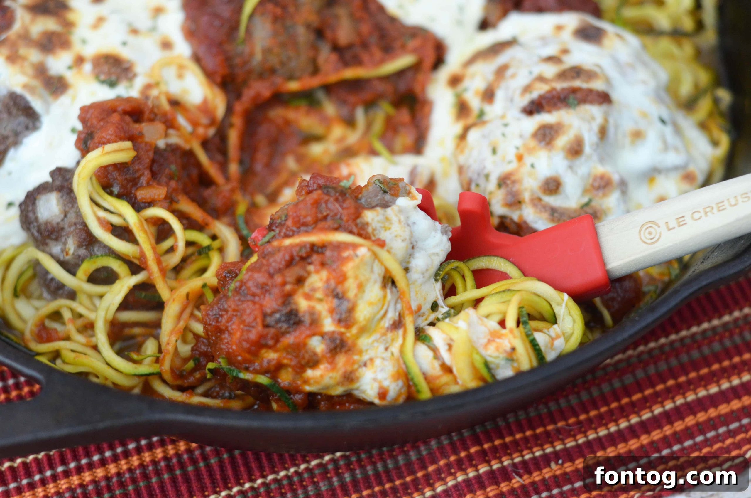 Baked Zoodles & Meatballs