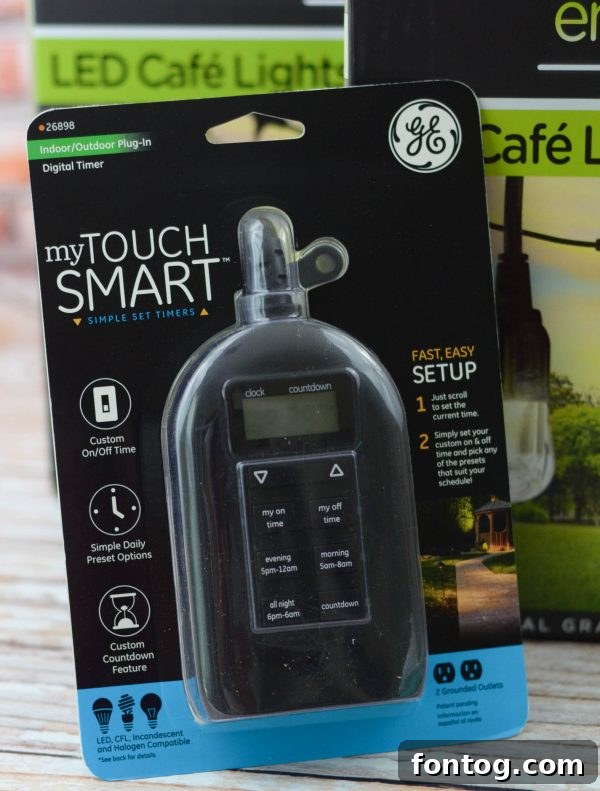 Ambient lighting in the kitchen from Enbrighten Cafe String Lights, creating a cozy atmosphere