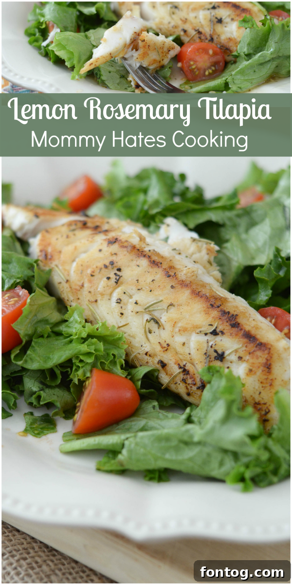 Lemon Rosemary Tilapia, a perfect healthy seafood dinner.