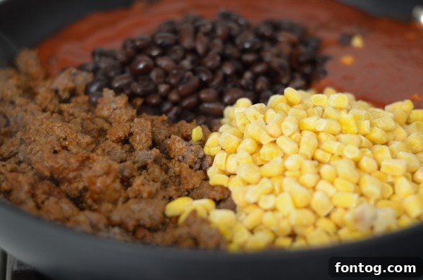 Fresh ingredients laid out for Tater Tot Taco Casserole