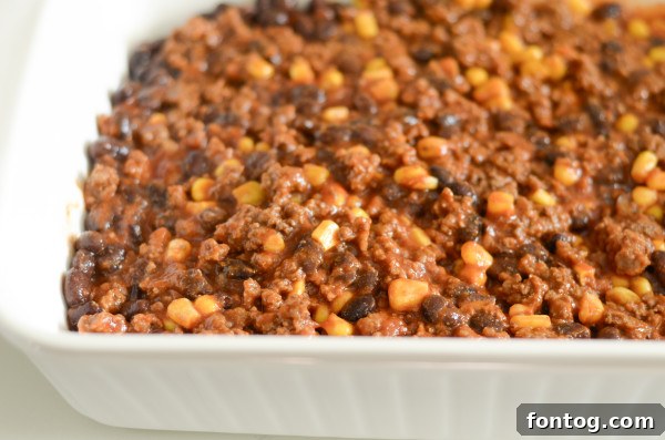 Ground beef cooking in a skillet with taco seasoning
