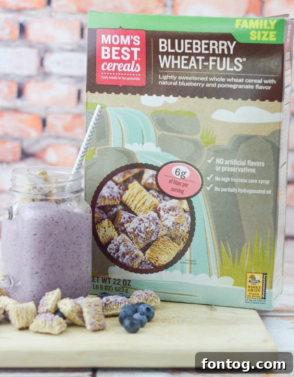 Refreshing Blueberry Wheat-fuls Smoothie with fresh fruit