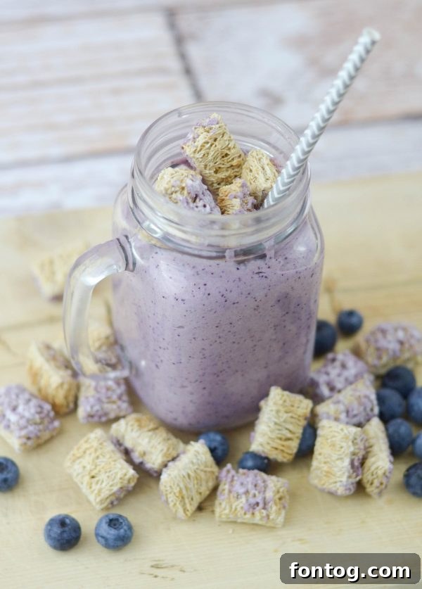 Individual Blueberry Wheat-fuls Smoothies ready for on-the-go