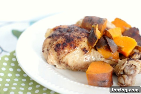 Slow Cooker Cinnamon Chicken with Sweet Potatoes - Easy Fall Recipe