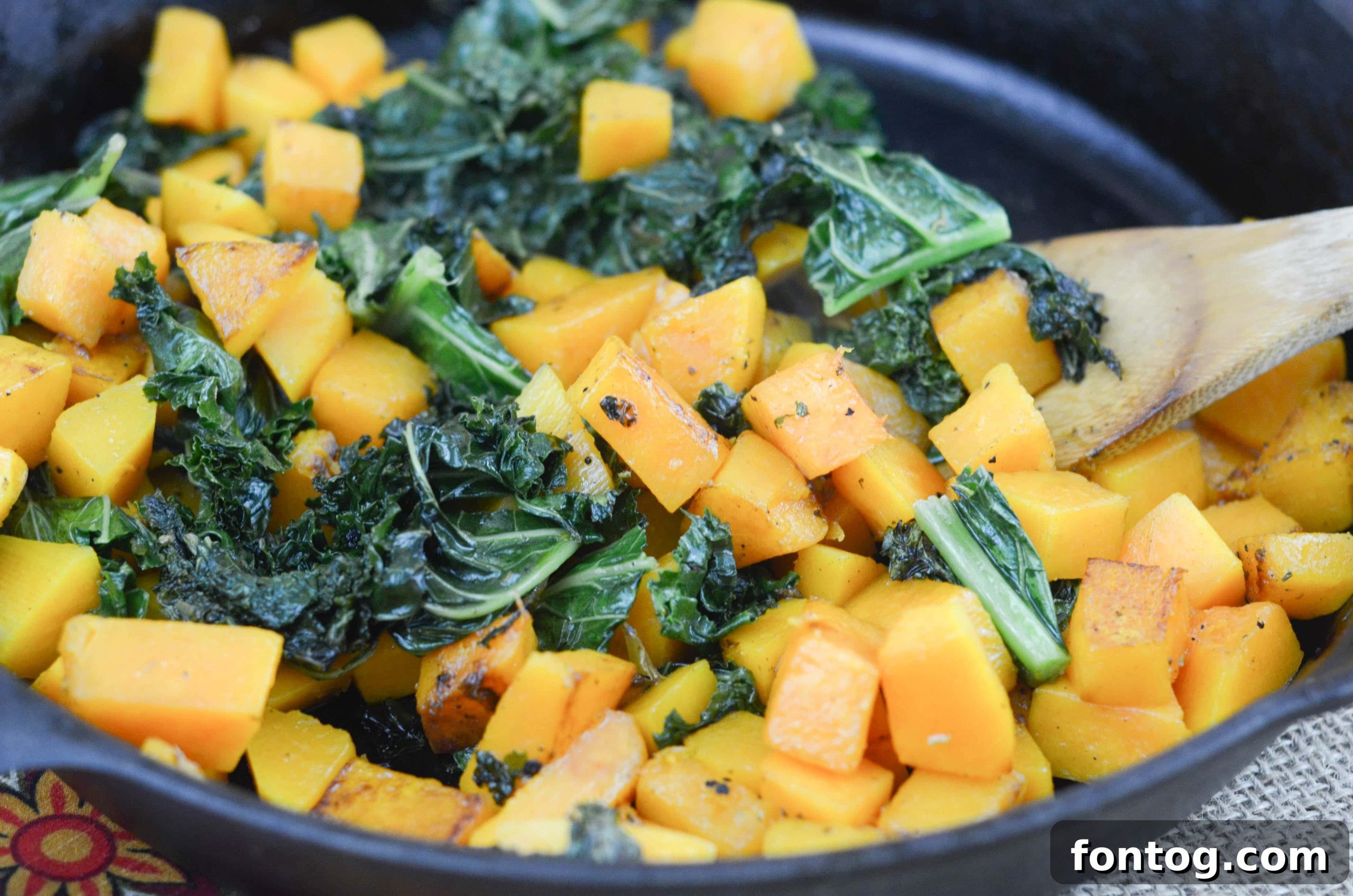Sautéed Butternut Squash with Kale and Dorot Herbs