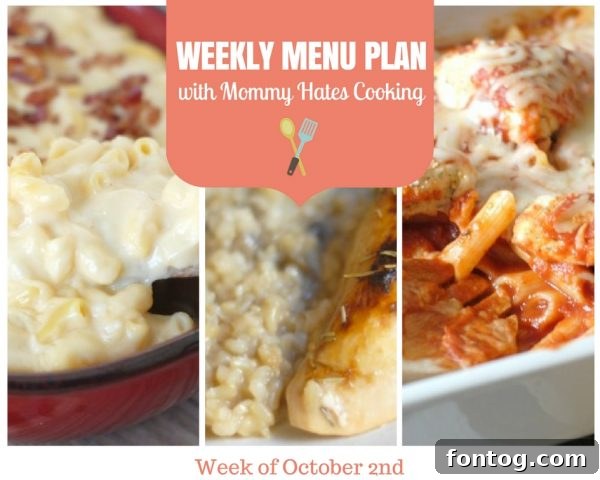 Weekly Meal Plan: October 2nd Week 2 Delicious Weekly Fall Menu Plan: Comfort Food Recipes for Autumn Evenings