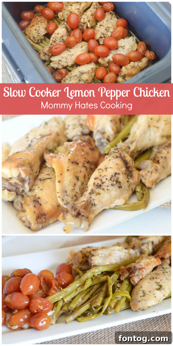 Slow Cooker Lemon Pepper Chicken and Vegetables - A wholesome and easy meal