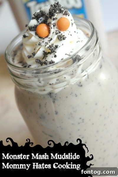 Green Monster Mudslide drink with whipped cream