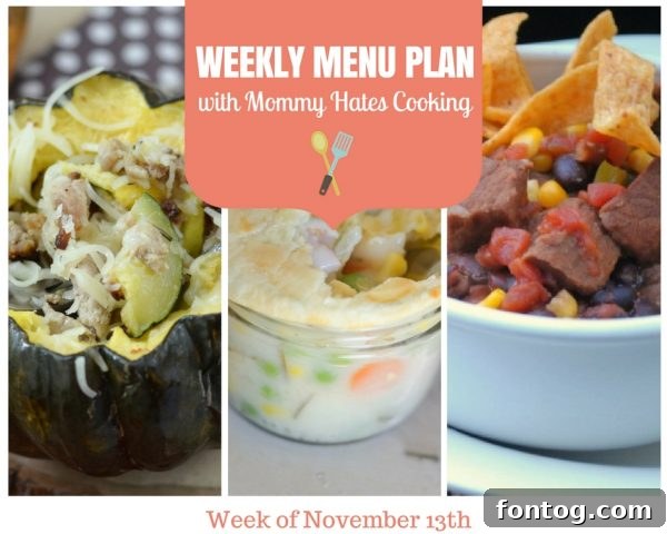 Weekly Menu Plan for Mid-November - Delicious Fall & Thanksgiving Prep Meals