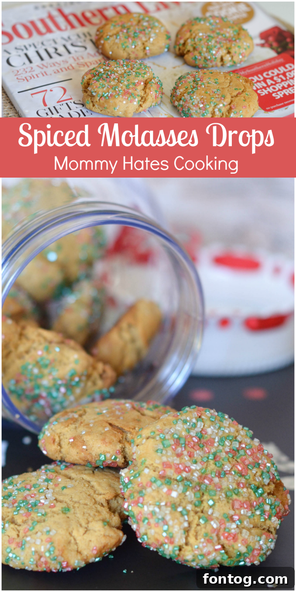 Rich and fragrant Spiced Molasses Drops, a perfect Southern Living inspired holiday cookie. #MySouthernHoliday #AD