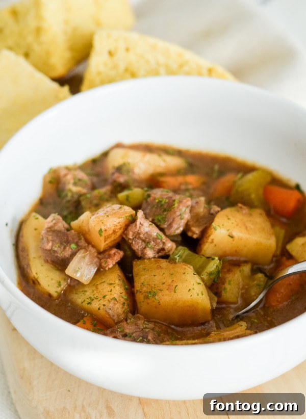 Comforting Gluten Free Slow Cooker Pumpkin Stew 7 A close-up of the delicious slow cooker pumpkin stew, ready to be served