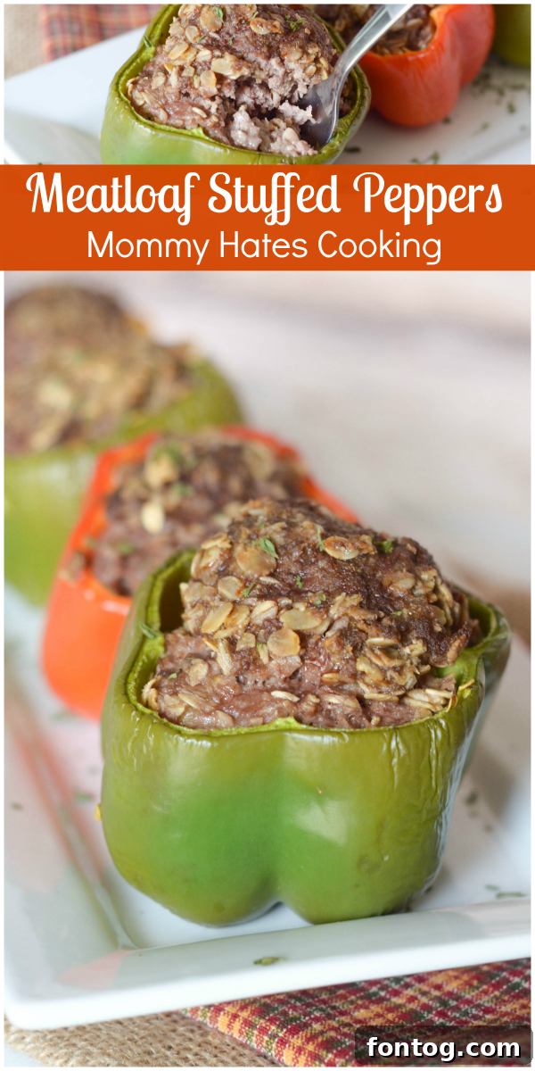 Classic Meatloaf Stuffed Bell Peppers on a plate, ready to be served