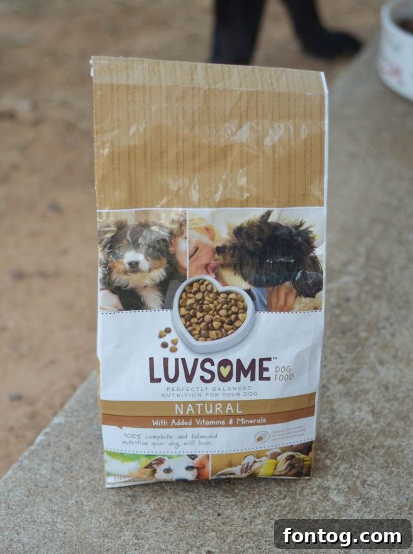 Luvsome dog food packaging for healthy pets