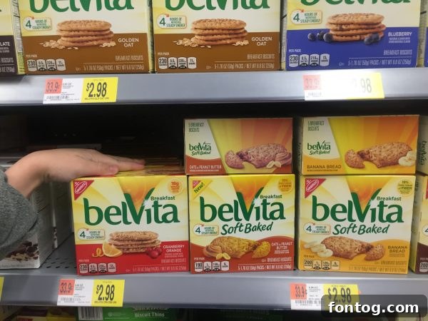 belVita Breakfast Biscuits packaging with fruit