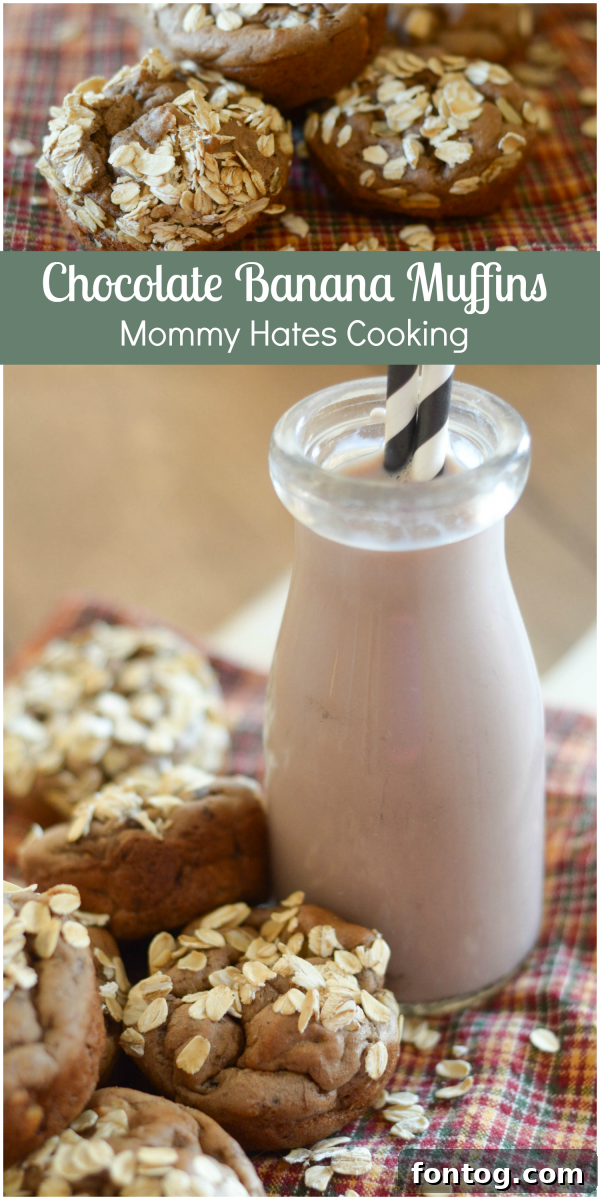 A top-down view of beautifully baked Chocolate Banana Muffins, ready to be enjoyed as a perfect treat.