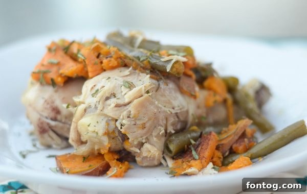 Maple Glazed Instant Pot Chicken and Sweet Potatoes 4 Finished Instant Pot Maple Chicken & Sweet Potatoes dish served.