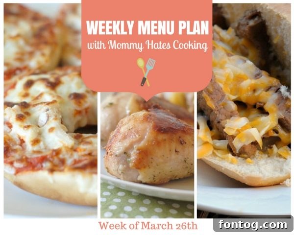 Weekly Menu Plan - Week of March 26th: Easy & Delicious Dinner Ideas
