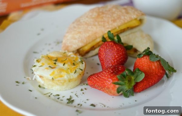 Cheesy Baked Eggs with chicken melts for a savory breakfast