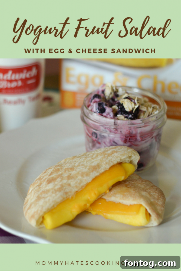 Energizing Yogurt Fruit Salad and Savory Egg & Cheese Breakfast Sandwiches