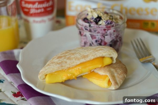 Homemade Yogurt Fruit Salad with Egg & Cheese Sandwiches