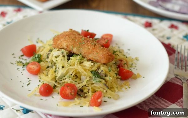 Crispy Potato-Crusted Fillet with Sautéed Spaghetti Squash 9 Potato Crunch Fillet Spaghetti Squash Sauté #TryGortons AD