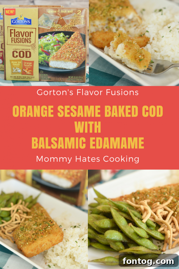 Orange Sesame Baked Cod with Balsamic Edamame 2 Orange Sesame Baked Cod & Balsamic Edamame