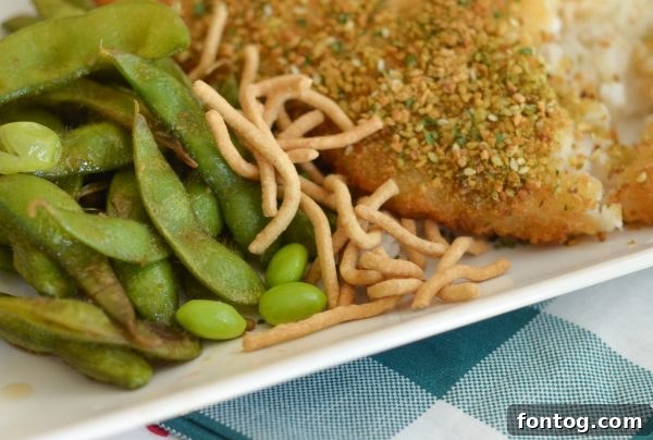 Orange Sesame Baked Cod with Balsamic Edamame 7 Orange Sesame Baked Cod & Balsamic Edamame