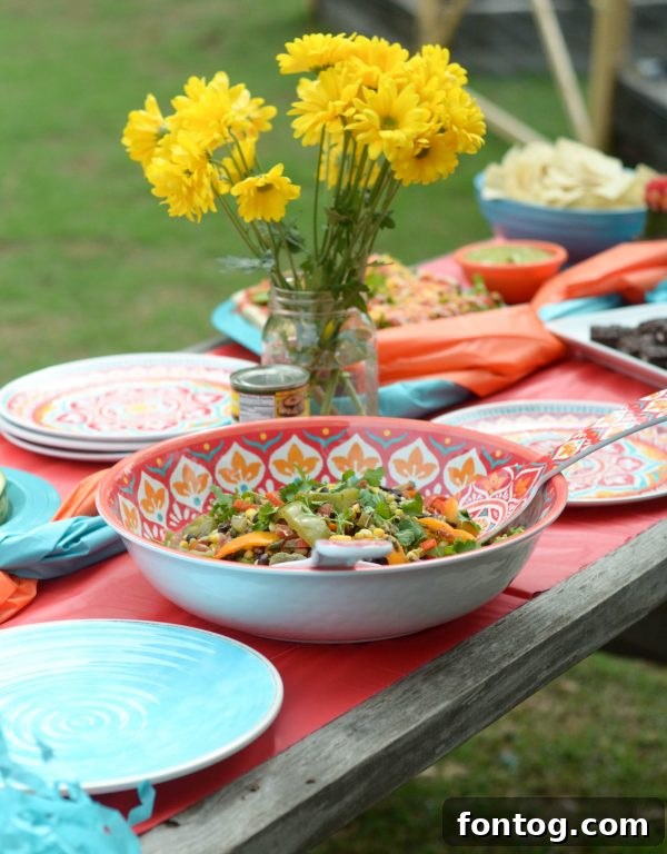 How to Host a Backyard Fiesta + Grilled Taco Flatbread #31DaysWithRotel AD