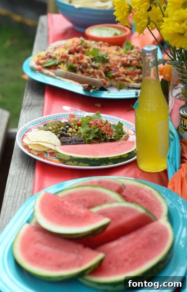 How to Host a Backyard Fiesta + Grilled Taco Flatbread #31DaysWithRotel AD