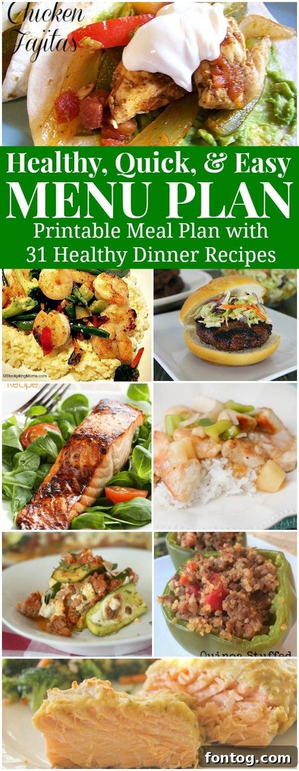 Healthy Dinner Meal Plan for May featuring fresh ingredients