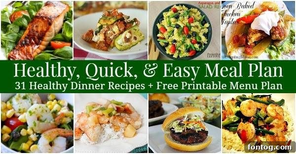 Variety of healthy dinner meals for May, including salads and casseroles