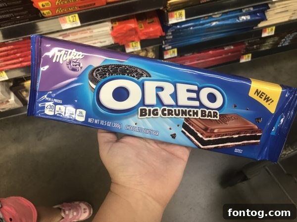 MILKA OREO Chocolate Candy: A close-up view of the delicious treat, available at Walmart with exciting giftcard giveaways! #TryOREOChocolate