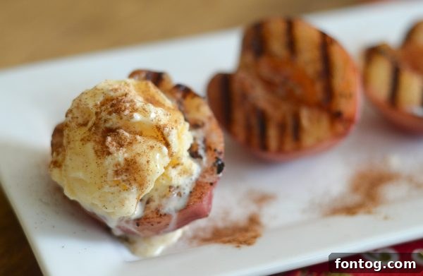Flame-Kissed Peaches with Cinnamon Butter 2 Grilled Cinnamon Butter Peaches