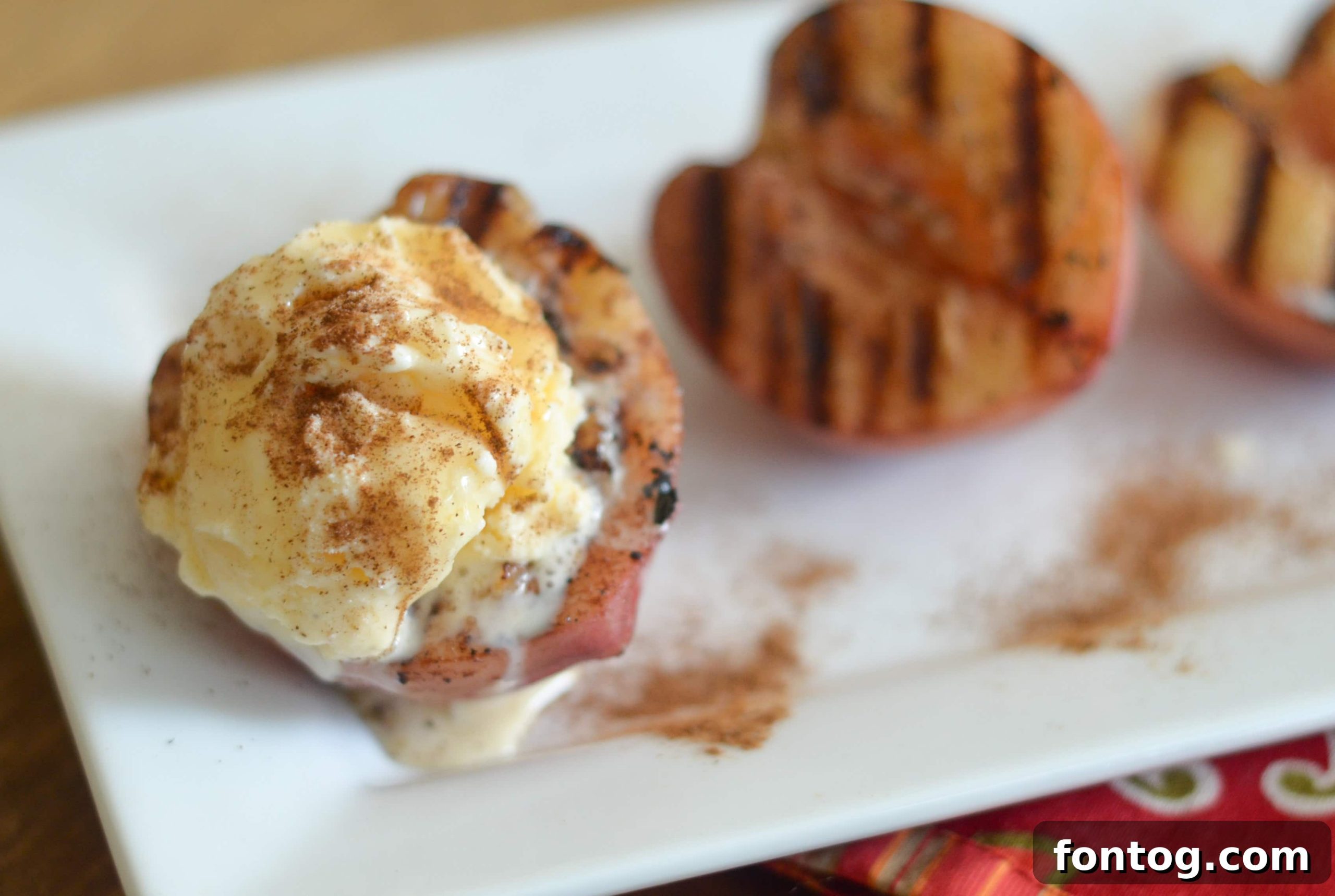 Grilled Cinnamon Butter Peaches