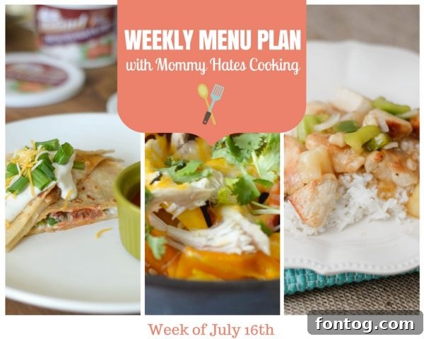 Weekly Meal Plan for Family Dinners