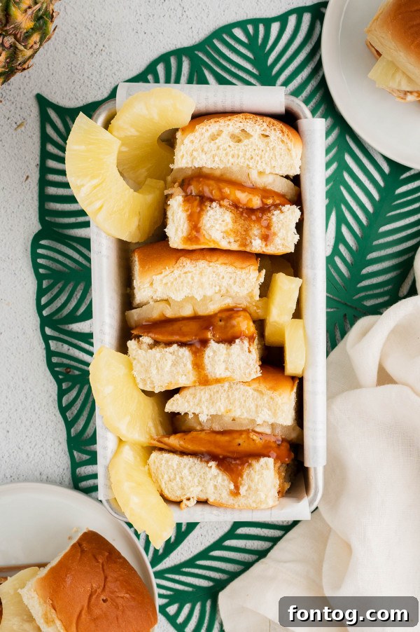 Tropical Chicken Sliders 2 hawaiian chicken sliders