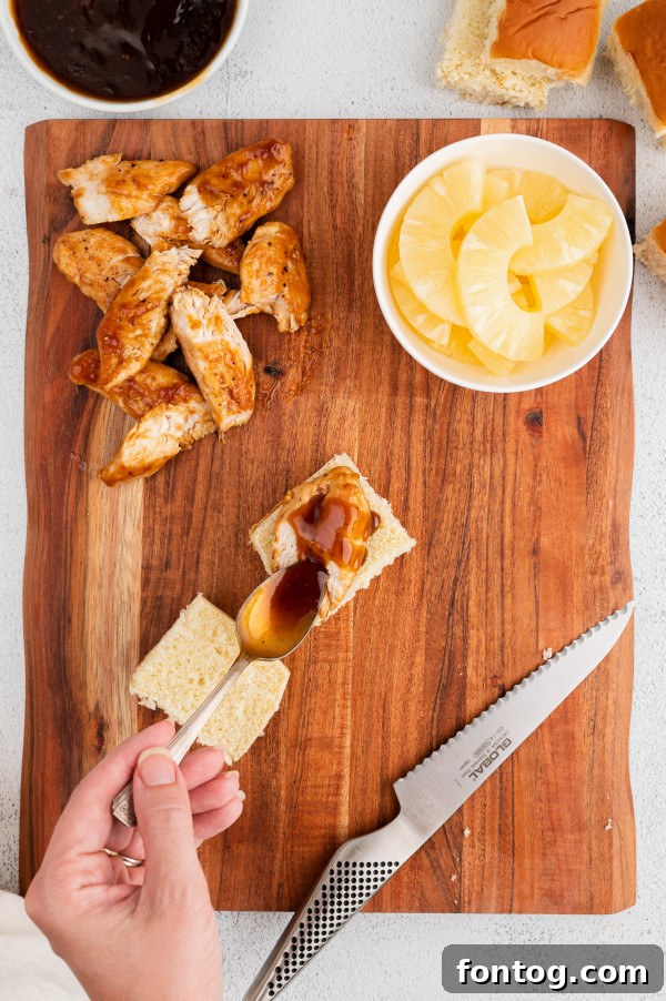 Tropical Chicken Sliders 3 hawaiian chicken sliders