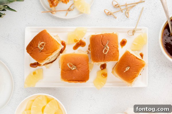 Tropical Chicken Sliders 4 hawaiian chicken sliders