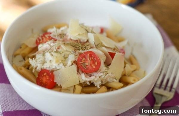 Delicious Chicken Salad Pasta Bowl, a perfect quick meal solution.