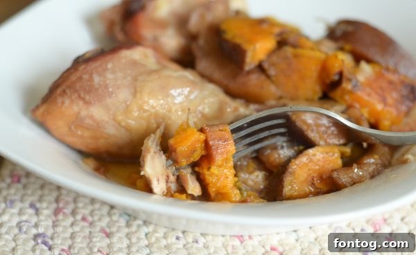 Maple chicken ready to be served from the slow cooker